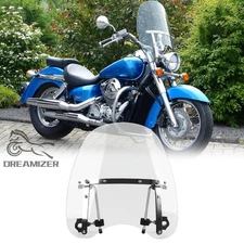For Honda Shadow VT 1100 Aero 18"x16" Windshield Windscreen 7/8" 1" Handlebar