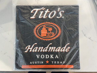 TITO'S HANDMADE VODKA BLACK SERVICE BAR MAT EXTRA LARGE.....NEW!!!!!