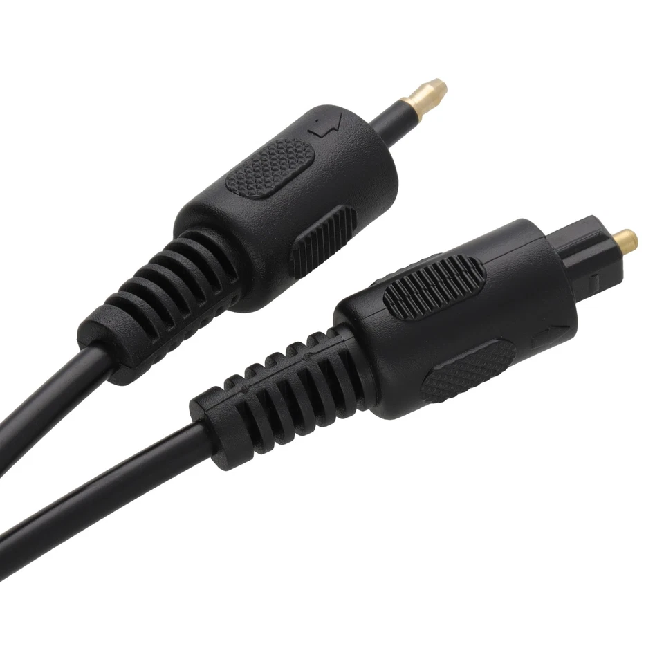 Black Audio TOSlink Plug to MINI-TOSLink OPTICAL 3.5mm Jack Mini Disc Cable 0.5m - Image 3 of 4