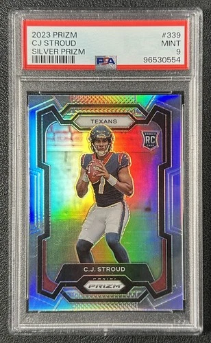 C.J. STROUD PSA 9 2023 PANINI PRIZM #339 ROOKIE SILVER RC TEXANS 0554