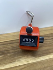 Handheld Clicker Counter 4-Digit Red Battery-Free Mechanical Tally Tool