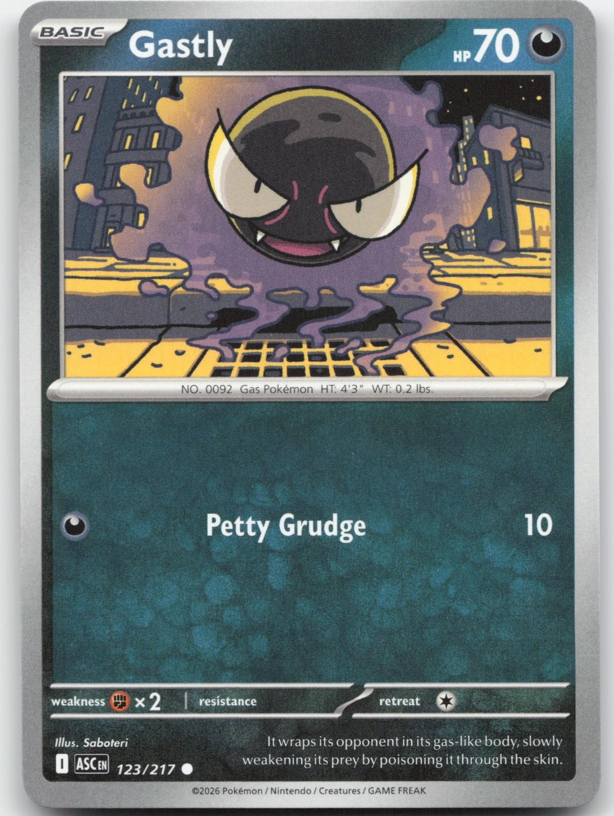 Gastly 123/217 Common Ascended Heroes Pokemon Near Mint