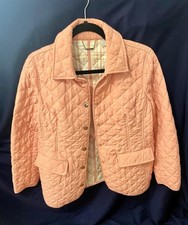 Chico's Pink Quilted Lightweight Mid Length Jacket Snap Front Sz. 1/8-10 LN