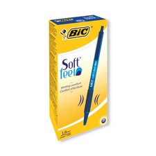 Bic Soft Feel Ballpoint Pens Blue Pack of 12 Medium Point Retractable Pens