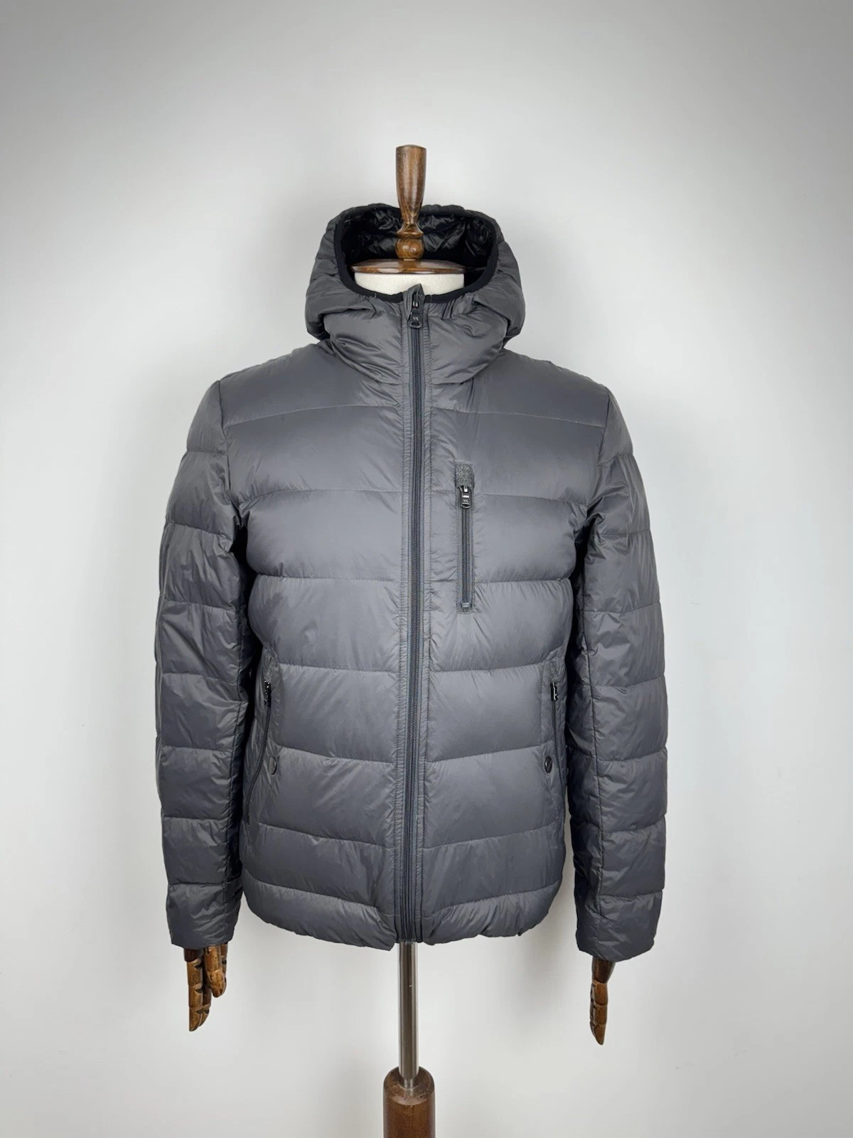 Men’s Michael Kors 90% Down Puffer Jacket Grey Hooded Packable S