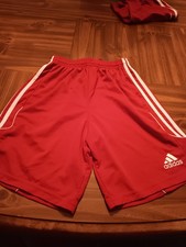 Adidas Shorts Kids Youth Red And White Climalite Size Large