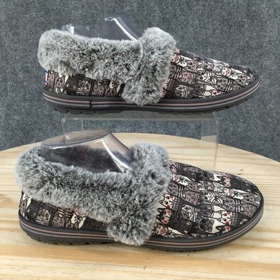 Bobs From Skechers Too Cozy Cat Slippers Womens 8 Slip On Casual Comfort Gray