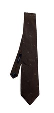 BURBERRY LONDON men  s Vintage Silk Tie In Brown W A Monogram Pattern M.i.italy