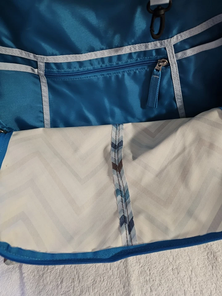 Bolso de mensajero para computadora Jansport correa ajustable, verde azulado/blanco Foto 4 de 4