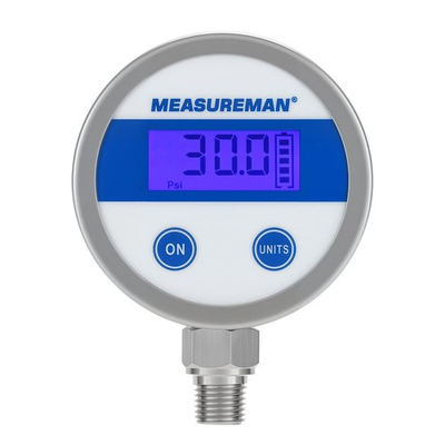 #ad Economy Digital Pressure Gauge 2.5 Blue Backlit LCD 0 30 PSI All Stainless S... $52.40