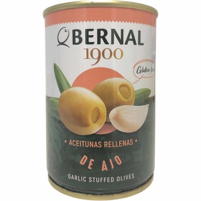 Bernal Aceitunas rellenas de Ajo Oliven mit Knoblauchpaste gefüllt 292g Dose