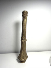 Lampada vintage ottone oro metallo base parte collo colonna 9" stelo art deco ornato fusione