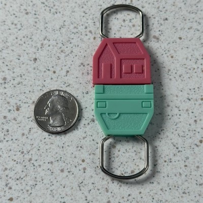 Vintage Avon House & Car Sliding Pull Apart Plastic Keychain Key Chain #52098