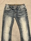 Rock Revival Calli Bootcut Jeans Womens Size27 Rhinestone Flap Pocket Light Wash — photo 9