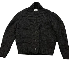 Maison Martin Margiela Line 1 Alpaca Bld Heavy Chunky Knit Gray Cardigan Italy L