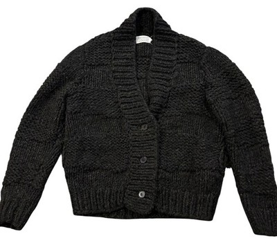 Maison Martin Margiela Line 1 Alpaca Bld Heavy Chunky Knit Gray Cardigan Italy L