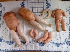 Puppen Ersatz Teile zur Restauration für alte Puppen, 2 große Körper, selten..