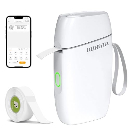Bluetooth Label Maker Machine with Tape, Wireless Mini White Label Printer