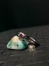 Handmade Size 8 Solid 925 Silver Ruby Ring 5mm Band