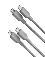 Anker USB C to USB C Cable, Type C Fast Charging Cord 2-Pack, 3 Ft, Gray for