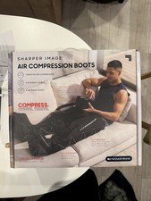 Sharper Image Heated Air Compression Boots Black Remote Multispeed Legs Foot