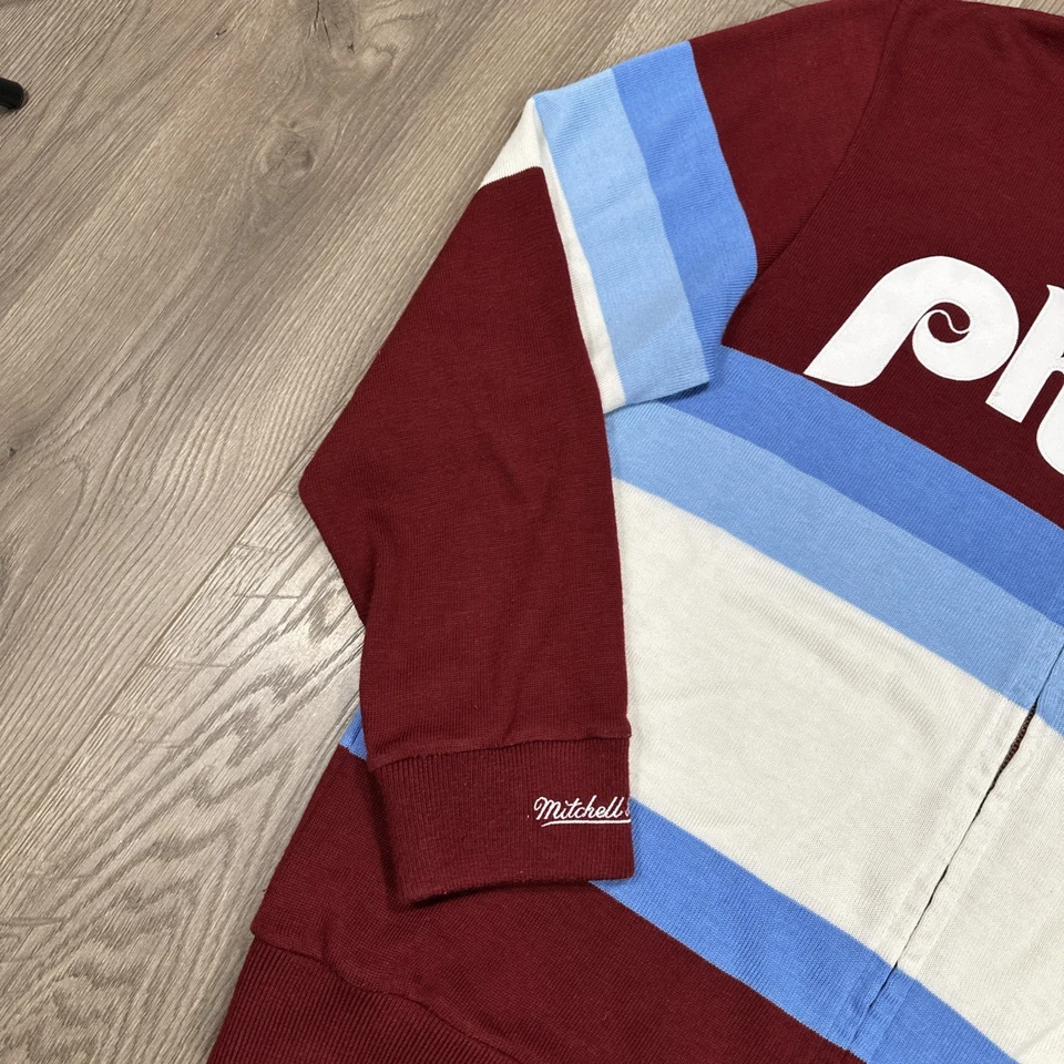 Mitchell & Ness Philadelphia Phillies Throwback Sweater Full Zip Retro Large - Image 3 of 4