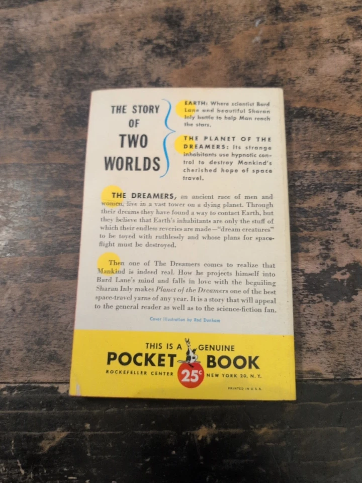 Vintage Planet Of The Dreamers (John D MacDonald, 1953, Pocket Books) Foto 3 de 4