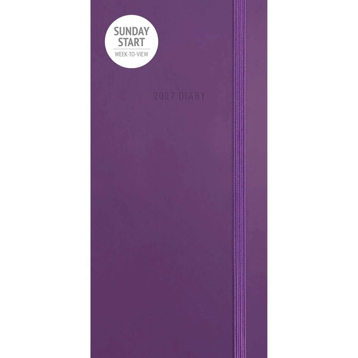Fashion Diary Sunday Start Purple Soft Touch Slim Diary - Image 2
