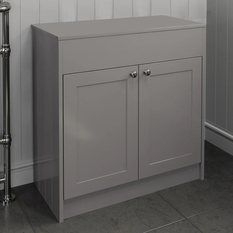 800mm Grey Traditional Bathroom Countertop Vanity Unit Floor Standing Doors - Image 2 of 4