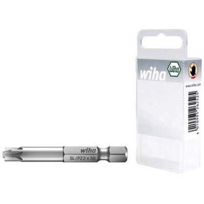 2er Multipack Wiha Plus/minus-Bit SL/PZ 2 Chrom-Vanadium Stahl gehärtet E 6.3 2