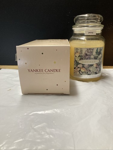 Yankee Candle Mother Peony Retired Floral Rare Large Jar 22 oz Fragrance Yellow - Picture 6 of 6