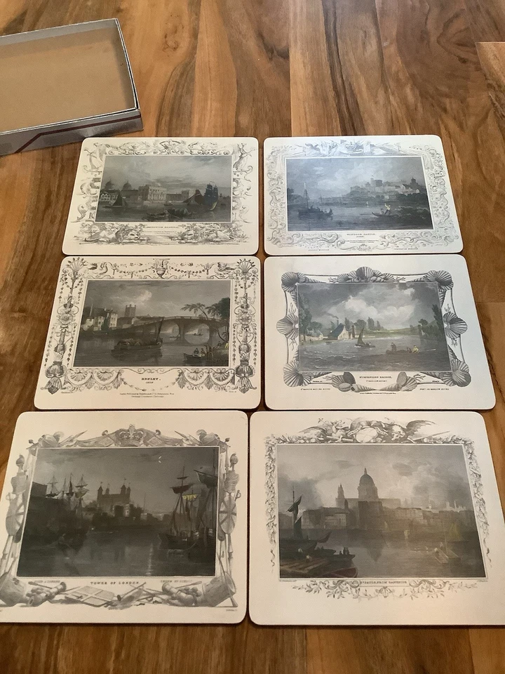 Vintage Lady Clare 6 ohne Tischsets London Wahrzeichen