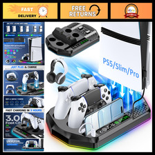 Cooling Station Controller Charger for PS5/Slim/Pro - Dual Charging Stand 3-