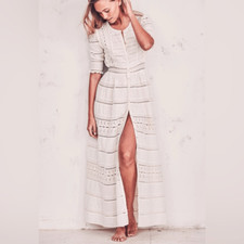 LoveShackFancy Flora Dress Antique White XS