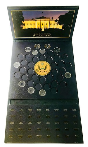 World Reserve Monetary Exchange Navy Blue Presidential Coin Dollar Album Book