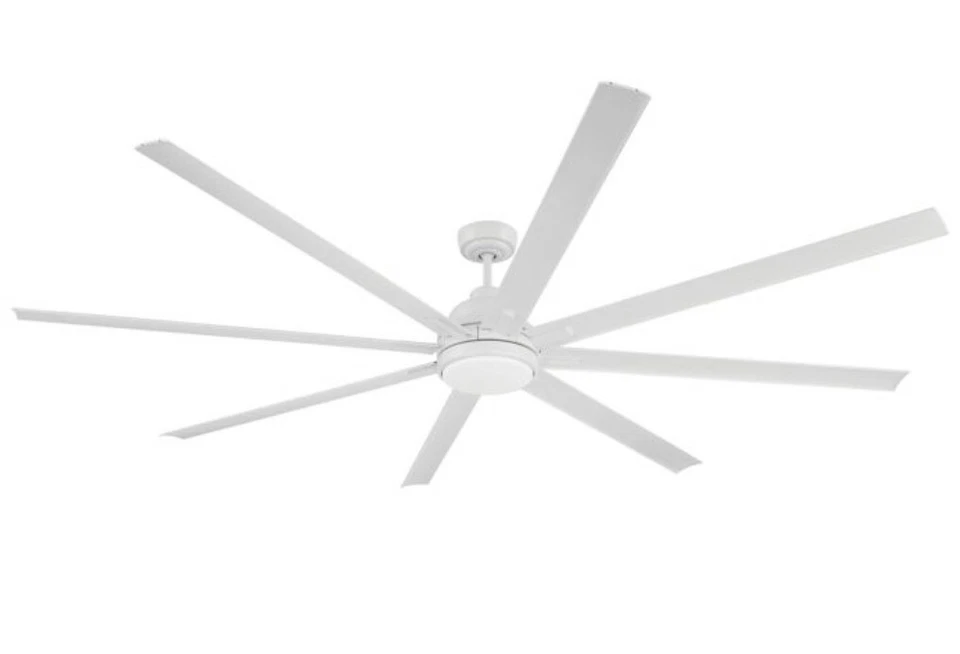 "Ventilador de techo exterior LED de 8 aspas con control remoto WiFi DC blanco apresurado hecho a mano 84""" Foto 3 de 3