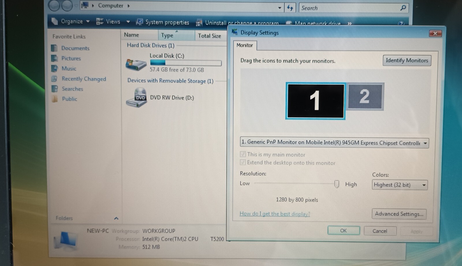 Toshiba Equium A100 Laptop PSAAQE V000068830 15.4" 512MB 80GB Windows Vista - Picture 18 of 23
