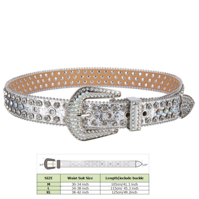 RAWHIDE STUDDED & JEWELED BELT サイズ34 RAWHIDE STUDDED & JEWELED BELT サイズ34 RAWHIDE STUDDED