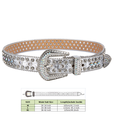 Diamond Studded Belt For Jeans For Men Women Western Cowgirl
