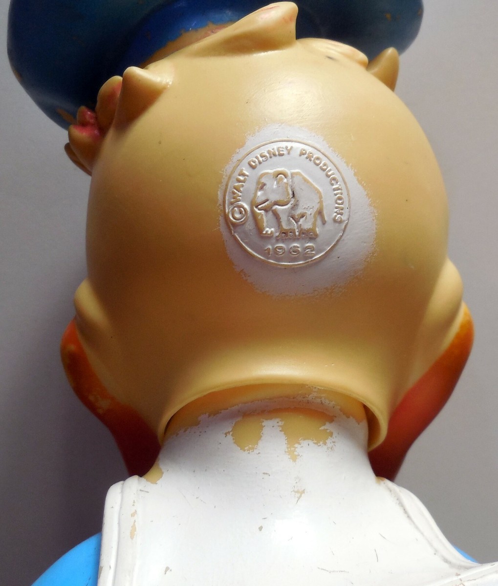 VINTAGE LARGE TOY SQUEAK RUBBER DONALD DUCK LEDRAPLASTIC LEDRA