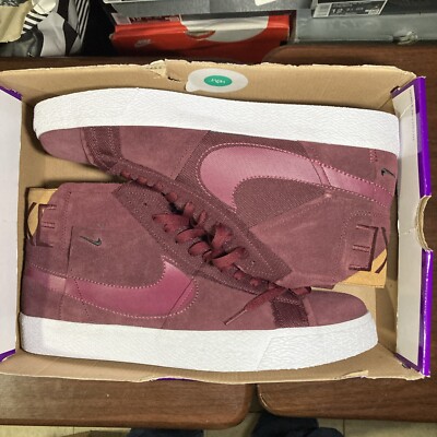 Size 12 - Nike Zoom Blazer Premium SB Mid Maroon Patchwork