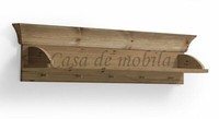 Massivholz HäNge-Board 107X26X16Cm Kiefer Massiv Gelaugt GeöLt Wand-Garderobe