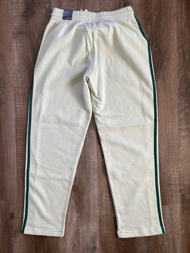 ADIDAS~NEW~Essentials 3 Stripes Open Hem Fleece Pants~Sz Medium~Linen Green~NWT - Picture 5 of 5