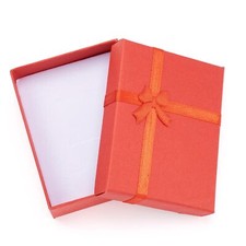 KISSITTY 12pcs Red Cardboard Jewelry Set Boxes Packaging Rectangle Paper Ribb...