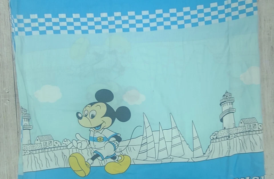 Funda nórdica vintage Walt Disney Mickey Mouse Lighthouse tamaño doble blanca azul Foto 3 de 4