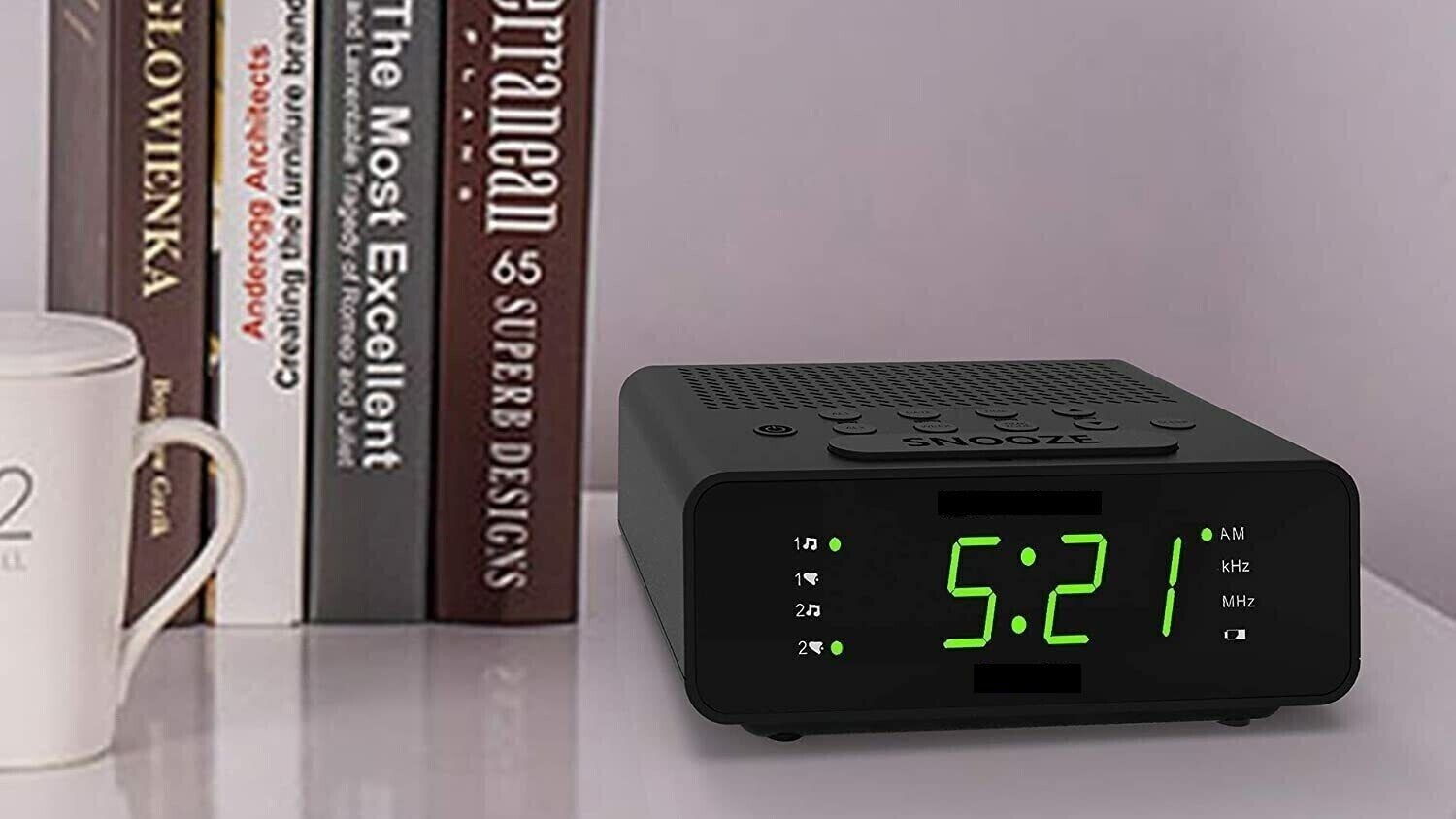 Alarm Clock Radio with AM/FM Radio Dimmer Sleep Timer Brand New, Black ...