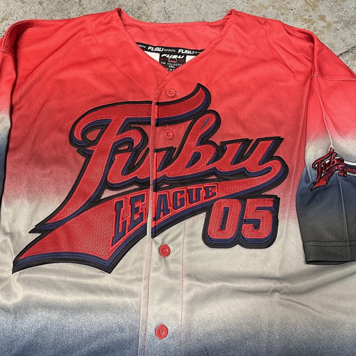 NWT Vintage Y2K Fubu Sports Baseball Jersey XXL Men NEW Hip Hop