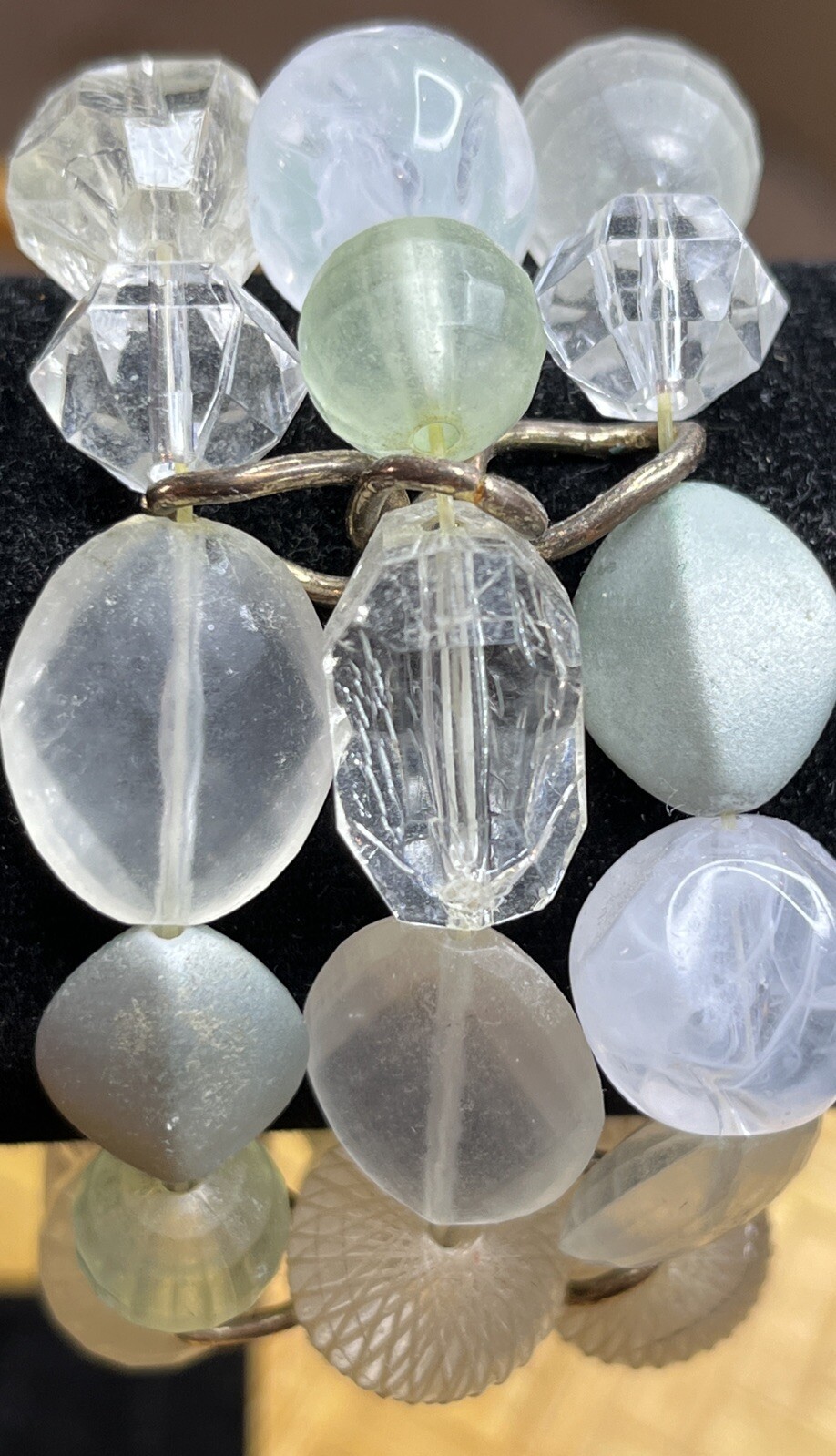 Triple Stack Beaded Stretch Bracelet Blue & Turqu… - image 10