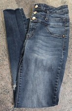 Refuge Women's Distressed Blue Jeans; Pockets; Size 4