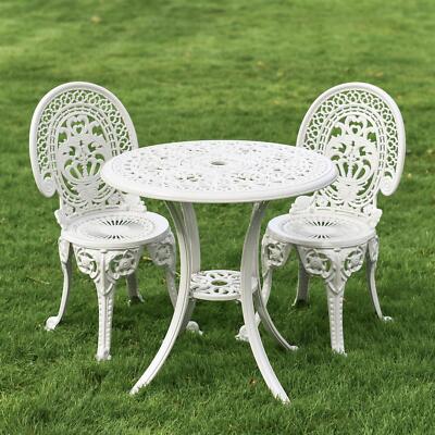'Hamptons' White Outdoor Furniture Two Seater Garden Table